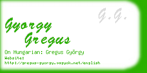 gyorgy gregus business card