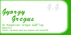 gyorgy gregus business card